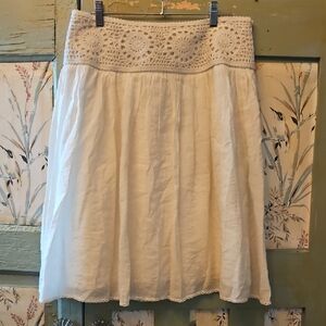 TALBOTS COLLECTION Elegant Cream Crochet Waist Skirt SIZE 8